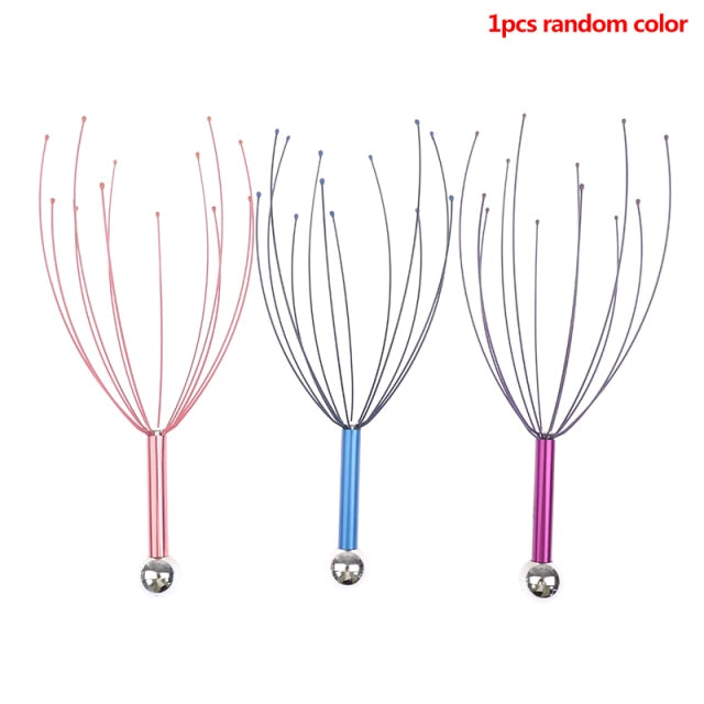 1PCS Unisex Octopus Head Scalp Relaxation Massage Pain Relief Body Massager Stress Release Relaxing Claw Metal Massager Device