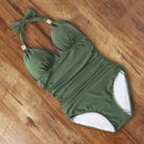 One Piece Tankini Plus Size Swimwear Women Black Halter Hot Monokini Swimsuit Push Up Bathing Suit Sexy 2020 High Waist Bodysuit