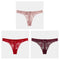 3Pcs/Lot Sexy Lace Thong Low Waist Lace Transparent Panties Women Hollow out Breathable G String Briefs Bow Underwear Lingerie