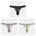 3Pcs/Lot Sexy Lace Thong Low Waist Lace Transparent Panties Women Hollow out Breathable G String Briefs Bow Underwear Lingerie