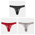 3Pcs/Lot Sexy Lace Thong Low Waist Lace Transparent Panties Women Hollow out Breathable G String Briefs Bow Underwear Lingerie