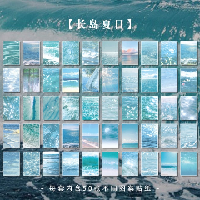 50pcs/plant landscape stationery stickers writable butterfly stickers bullet diary Korea stationery stickers aesthetics