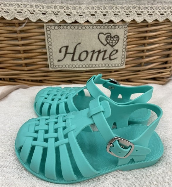 Baby Gladiator Sandals Breathable Hollow Out Shoes Pvc Summer Kids Shoes 2021 Fashion Beach Children Sandals For Boys Girls