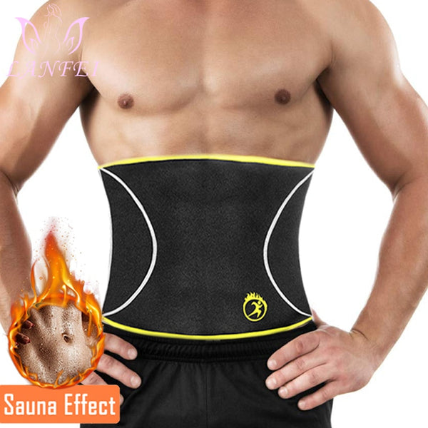 LANFEI Men Waist Trainer Belts Sauna Slimming Body Shapers Girdle Neoprene Workout Sweat Belly Trimmer Corset for Weight Loss