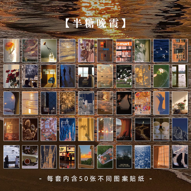 Warm 50pcs/lot INS Natural Scenery Stationery Stickers Aesthetic Travel Book Cute Craft Diary Ablum Bullet Journal Scrapbooking