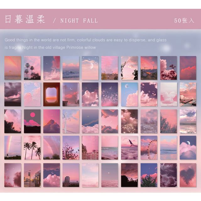 Warm 50pcs/lot INS Natural Scenery Stationery Stickers Aesthetic Travel Book Cute Craft Diary Ablum Bullet Journal Scrapbooking