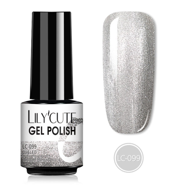 LILYCUTE 7ML Semi-transparent Nail Gel Rose Gold Nude Color Glitter Gel Soak Off UV Led Nail Gel Polish Nail Art Varnishes