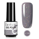 LILYCUTE 7ML Semi-transparent Nail Gel Rose Gold Nude Color Glitter Gel Soak Off UV Led Nail Gel Polish Nail Art Varnishes