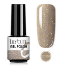 LILYCUTE 7ML Semi-transparent Nail Gel Rose Gold Nude Color Glitter Gel Soak Off UV Led Nail Gel Polish Nail Art Varnishes