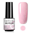 LILYCUTE 7ML Semi-transparent Nail Gel Rose Gold Nude Color Glitter Gel Soak Off UV Led Nail Gel Polish Nail Art Varnishes
