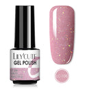 LILYCUTE 7ML Semi-transparent Nail Gel Rose Gold Nude Color Glitter Gel Soak Off UV Led Nail Gel Polish Nail Art Varnishes