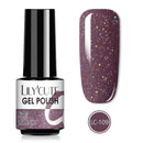 LILYCUTE 7ML Semi-transparent Nail Gel Rose Gold Nude Color Glitter Gel Soak Off UV Led Nail Gel Polish Nail Art Varnishes