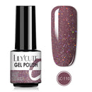 LILYCUTE 7ML Semi-transparent Nail Gel Rose Gold Nude Color Glitter Gel Soak Off UV Led Nail Gel Polish Nail Art Varnishes