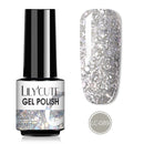 LILYCUTE 7ML Semi-transparent Nail Gel Rose Gold Nude Color Glitter Gel Soak Off UV Led Nail Gel Polish Nail Art Varnishes