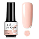 LILYCUTE 7ML Semi-transparent Nail Gel Rose Gold Nude Color Glitter Gel Soak Off UV Led Nail Gel Polish Nail Art Varnishes