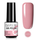 LILYCUTE 7ML Semi-transparent Nail Gel Rose Gold Nude Color Glitter Gel Soak Off UV Led Nail Gel Polish Nail Art Varnishes