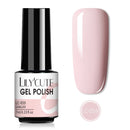 LILYCUTE 7ML Semi-transparent Nail Gel Rose Gold Nude Color Glitter Gel Soak Off UV Led Nail Gel Polish Nail Art Varnishes