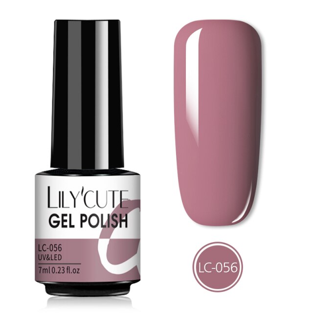 LILYCUTE 7ML Semi-transparent Nail Gel Rose Gold Nude Color Glitter Gel Soak Off UV Led Nail Gel Polish Nail Art Varnishes