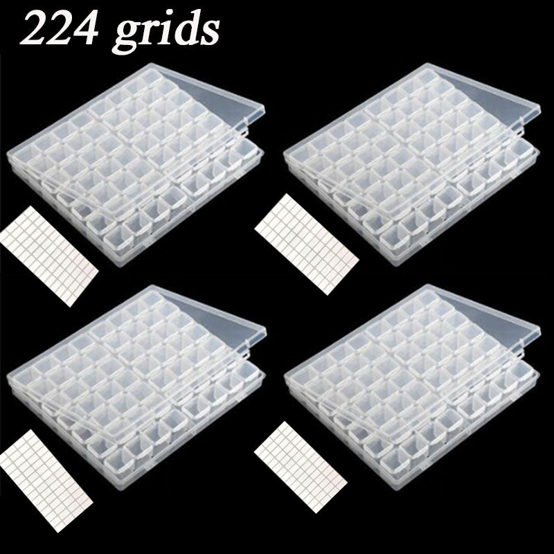 56/28/8 Slots Plastic Storage Box Diamond Painting Kits Nail Art Rhinestone Tools Beads Storage Boxes Case Organizer Holder Sale