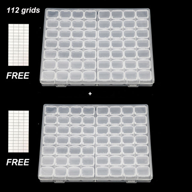 56/28/8 Slots Plastic Storage Box Diamond Painting Kits Nail Art Rhinestone Tools Beads Storage Boxes Case Organizer Holder Sale