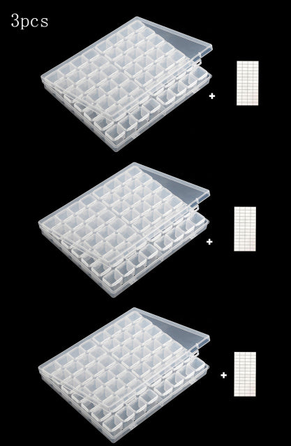 56/28/8 Slots Plastic Storage Box Diamond Painting Kits Nail Art Rhinestone Tools Beads Storage Boxes Case Organizer Holder Sale