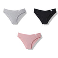 Julexy New 2021 Cotton Sexy Panties for Women Underpants Briefs Underwear Plus Size Pantys Lingerie 3PCS/Set 8 Solid Color