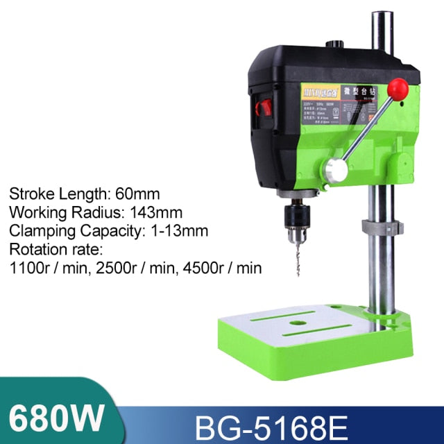 ALLSOME Mini Bench Drill Bench Drilling Machine Variable Speed Drilling Chuck 1-16mm For DIY Wood Metal Electric Tools