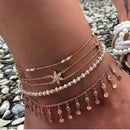 docona Boho Gold Shell Cowrie Anklet Set for Women Black Weaving White Pearl Charms Beaded Anklet Foot Chain Jewelry  8007