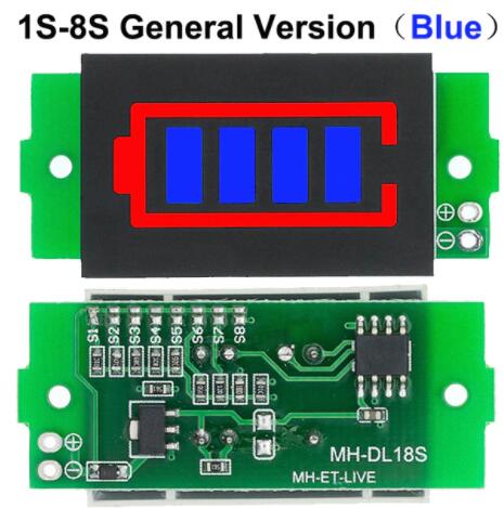 1-8S 1S/2S/3S/4S Single 3.7V Lithium Battery Capacity Indicator Module 4.2V Display Electric Vehicle Battery Power Tester Li-ion