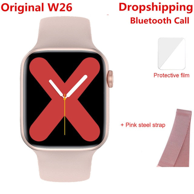 2021 Original IWO W26 Smart Watch Men/Women Heart Rate/Blood Pressure Monitor Clock Bluetooth Call Smartwatch For Android IOS