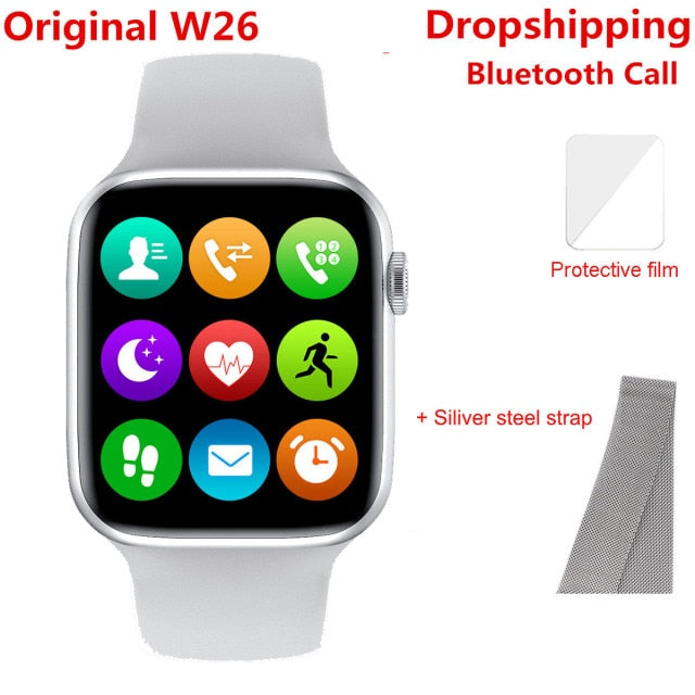 2021 Original IWO W26 Smart Watch Men/Women Heart Rate/Blood Pressure Monitor Clock Bluetooth Call Smartwatch For Android IOS