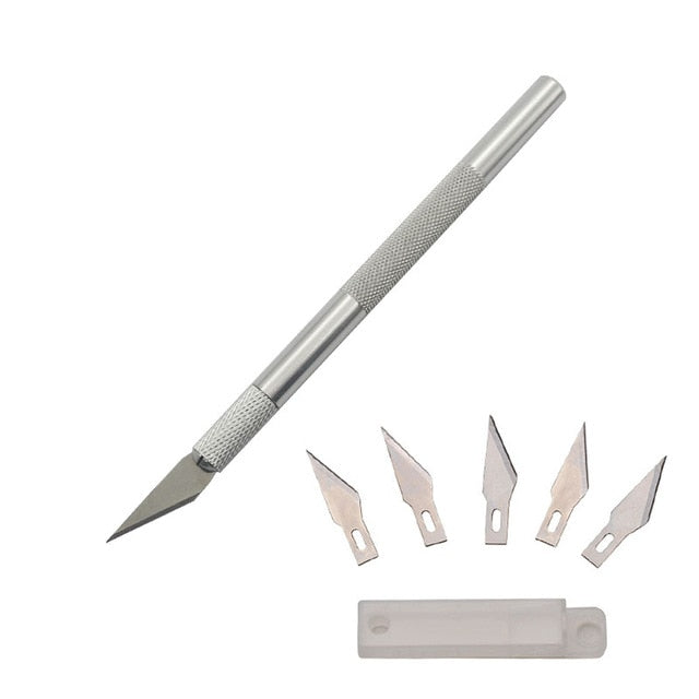 Metal Scalpel Knife Tools Kit Non-Slip Blades Engraving Knife Mobile Mobile Phone Film Paper Cut Handicraft Carving Tools