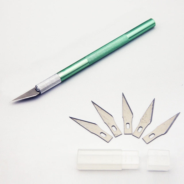 Metal Scalpel Knife Tools Kit Non-Slip Blades Engraving Knife Mobile Mobile Phone Film Paper Cut Handicraft Carving Tools