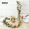 2.2M Artificial rose flowers rattan autumn Small Peony String decor silk fake garland for wedding home hotel Garden Decoration
