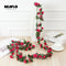2.2M Artificial rose flowers rattan autumn Small Peony String decor silk fake garland for wedding home hotel Garden Decoration