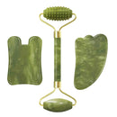 Drop Shipping Jade Face Roller Gua Sha Facial Massager 100% Natural Real Stone Gouache Scraper Face Skin Care Massage Tools