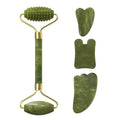 Drop Shipping Jade Face Roller Gua Sha Facial Massager 100% Natural Real Stone Gouache Scraper Face Skin Care Massage Tools