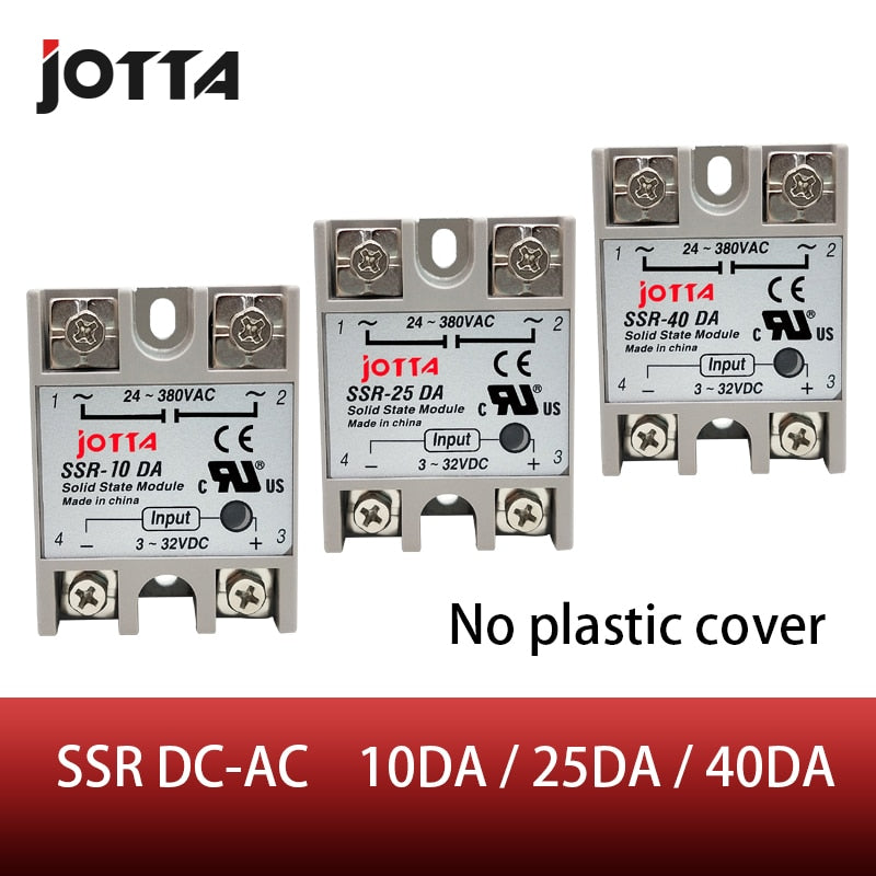 Solid State Relay SSR 10DA 25DA 40DA DC Control AC White Shell Single Phase Without Plastic Cover