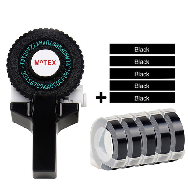 Multicolor MoTex E101 embossing label maker compatible for 9mm dymo 3D embossing Tape Manual Typewriter label maker machine