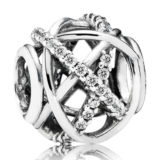 AIFEILI Silver Color Lucky Cat Lion Safety Chain Crown Owl Pendant Fit Pandora Charms Bracelet DIY Women Original Beads Jewelry