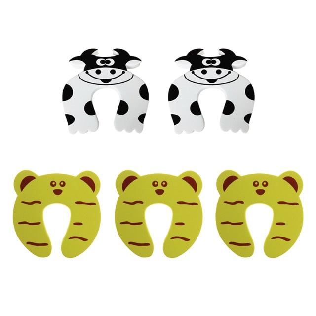 5Pcs/Lot Protection Baby Safety Cute Animal Security Door Stopper Baby Card Lock Newborn Care Child Finger Protector