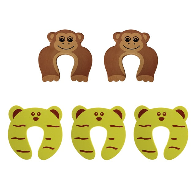 5Pcs/Lot Protection Baby Safety Cute Animal Security Door Stopper Baby Card Lock Newborn Care Child Finger Protector