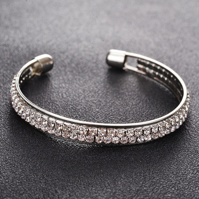 Bohemian Style Women Girls Gold Bracelet  Rhinestone Leaves Chain Bangle Luxury Wedding Jewelry Simple Fashion Elegant New