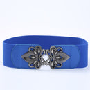 New Korean Style Windbreaker Elastic Waistband Button Decoration Wide Belt Ladies Belt Alloy Buckle Belt Dress Women Accessory