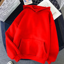 Solid Oversized Hoodies Women Clothing Polyester Blouses Bottoming Long Sleeve Tops Loose Pocket Sweatshirt Girl Casual Pullover