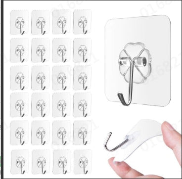 24Pcs Strong Transparent Suction Cup Sucker Wall Hooks Hanger Kitchen Bathroom wall-mounted Design Hanger seamless adhesive hook