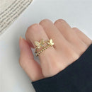 Punk Fashion Butterfly Rings For Women Men Gold Silver Color Lover Couple Butterfly Ring Set Opening Engagement Wedding Jewelry