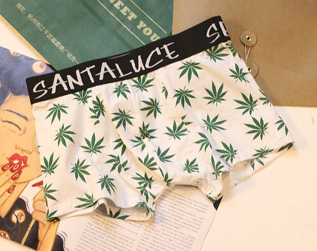 Cotton Men's Underwear Boxer Maple Leaf Men's shorts Personality Boy Boxer Personality Fit Sports Boxer Shorts Men's Panties