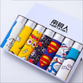 7PCS/Lot Men'S Underwear  Men'S Boxer Comfortable And Breathable Cartoon Sexy Underwear Men  Panties Solid Shorts Brand  Pouch
