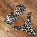 Animal Print Leopard Bikini Push Up Swimsuit Sexy Women Bikini Set 2021 Brazilian Thong Bathing Suit Bandeau Beach Wear Swimwear